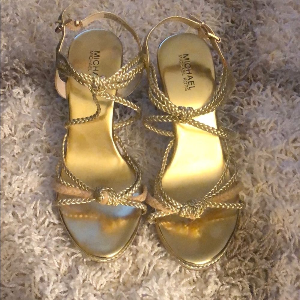 Michael Kors Gold Wedge Shoes
